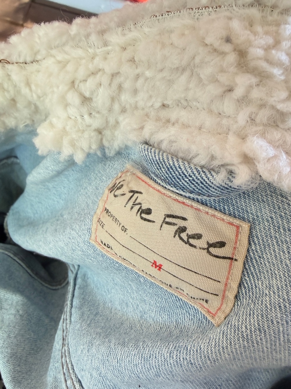 We The Free Sherpa-Lined Hooded Denim Jacket – Medium - Picture 5 of 5